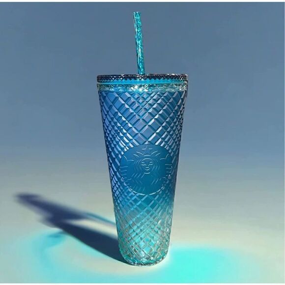 Starbucks 2023 Green Gradient Ombre Jeweled Venti Cold Cup Coffee Tea To Go Tumb - Picture 1 of 4